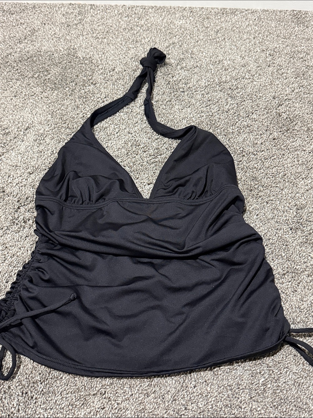Loft Beach Black Halter Tankini Swim Top - Women Large